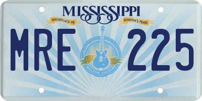 MS license plate MRE225