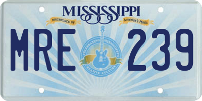 MS license plate MRE239