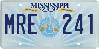 MS license plate MRE241