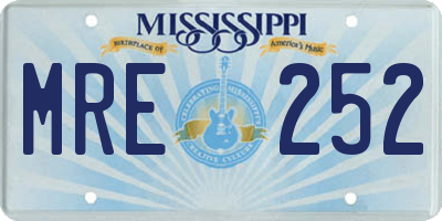 MS license plate MRE252