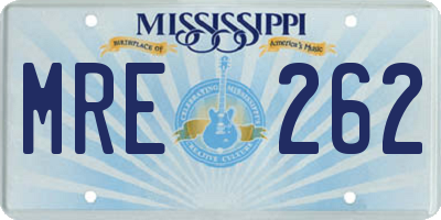 MS license plate MRE262
