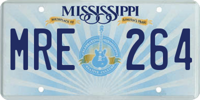 MS license plate MRE264