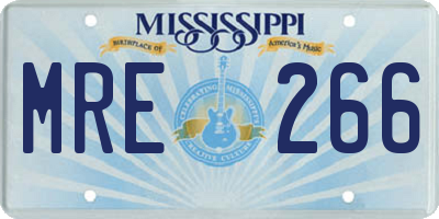 MS license plate MRE266
