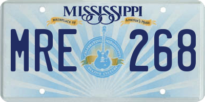 MS license plate MRE268