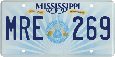 MS license plate MRE269