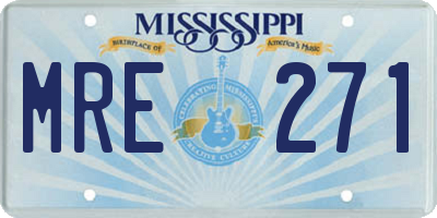 MS license plate MRE271