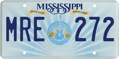 MS license plate MRE272