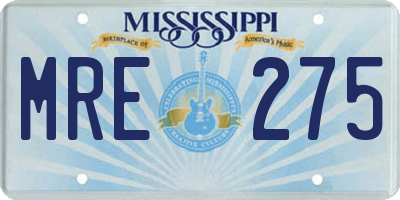 MS license plate MRE275