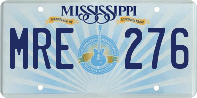 MS license plate MRE276