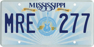 MS license plate MRE277