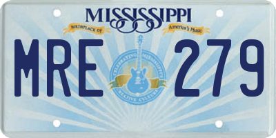 MS license plate MRE279