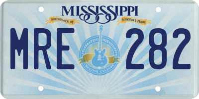 MS license plate MRE282
