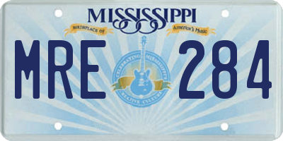 MS license plate MRE284