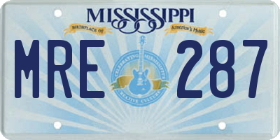 MS license plate MRE287
