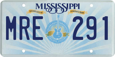 MS license plate MRE291