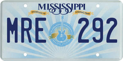 MS license plate MRE292