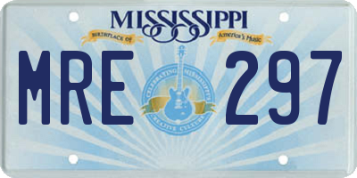 MS license plate MRE297