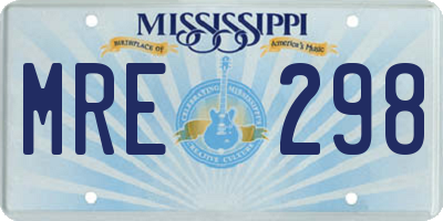 MS license plate MRE298