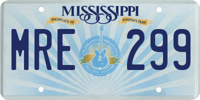 MS license plate MRE299