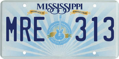MS license plate MRE313