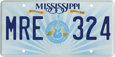 MS license plate MRE324