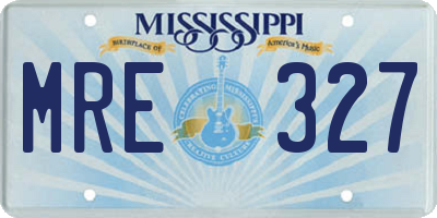 MS license plate MRE327