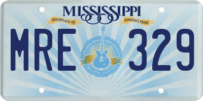 MS license plate MRE329