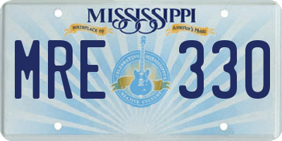 MS license plate MRE330