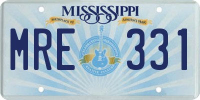 MS license plate MRE331