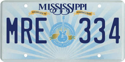 MS license plate MRE334