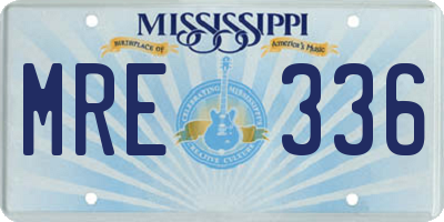 MS license plate MRE336