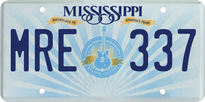 MS license plate MRE337