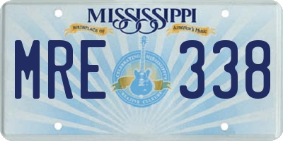 MS license plate MRE338