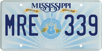 MS license plate MRE339