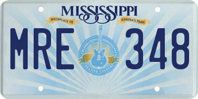 MS license plate MRE348