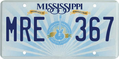 MS license plate MRE367