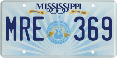 MS license plate MRE369