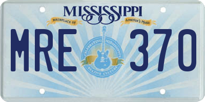 MS license plate MRE370
