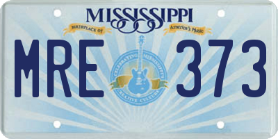 MS license plate MRE373