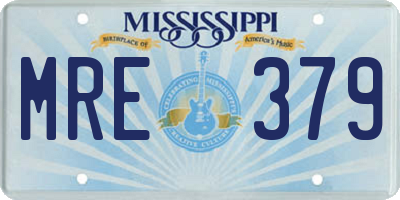 MS license plate MRE379