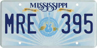 MS license plate MRE395