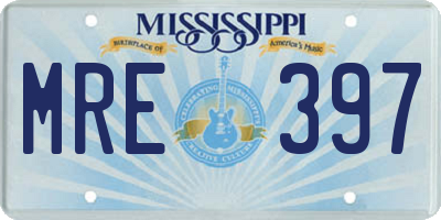 MS license plate MRE397