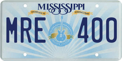 MS license plate MRE400
