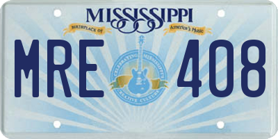 MS license plate MRE408