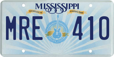 MS license plate MRE410