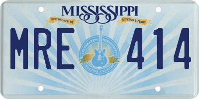 MS license plate MRE414