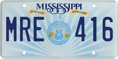 MS license plate MRE416