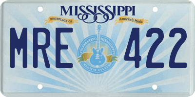 MS license plate MRE422