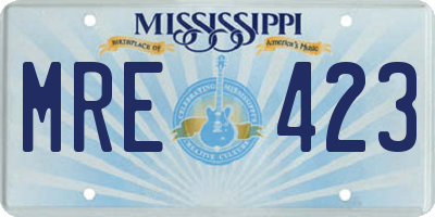 MS license plate MRE423