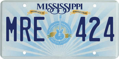MS license plate MRE424